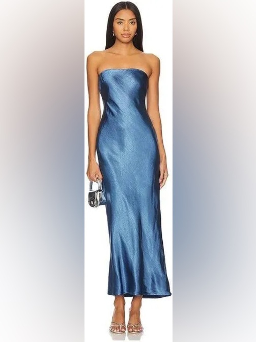More to Come Women’s Blue Emma Strapless Maxi Dress Size Small
